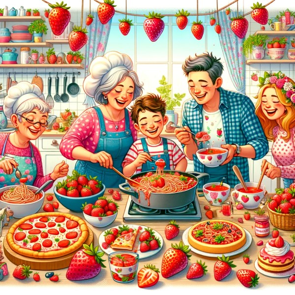 虛擬故事集：《草莓湯的奇妙旅程》-草莓湯意外變黑？一家人的草莓料理創意大挑戰 - 蒼野之鷹