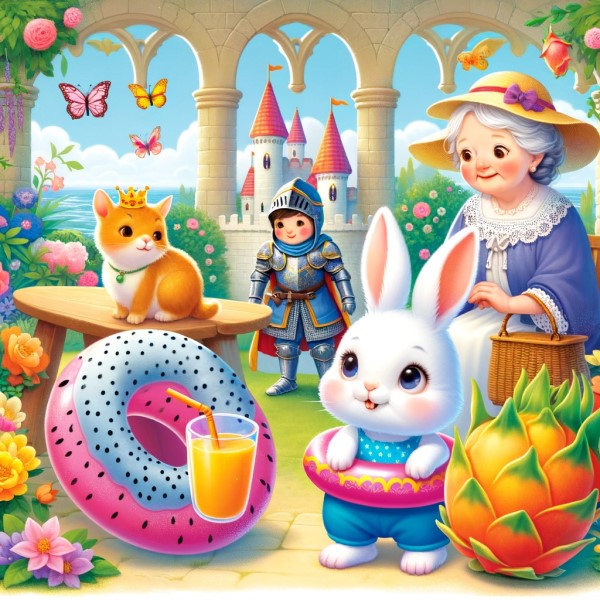 【短篇童話故事】《白兔夢夢》-勇敢小騎士與橘貓的火龍果驚喜 - ■短篇童話故事-白兔夢夢 - 蒼野之鷹
