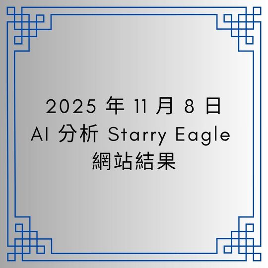 2025 年 11 月 8 日｜AI 分析 Starry Eagle 網站結果｜Eliza Starry - 🏐 第一代創作者｜Eliza Starry - 蒼野之鷹｜Starry Eagle｜個人網站